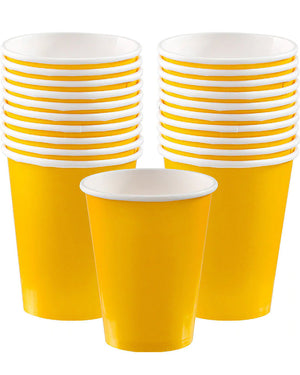 Sunshine Yellow 266ml Paper Cups Pack of 8
