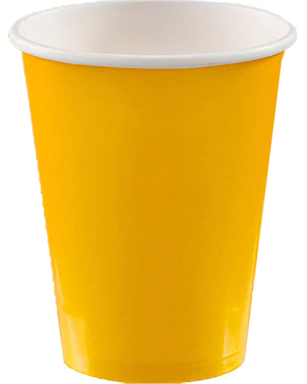 Sunshine Yellow 266ml Paper Cups Pack of 8