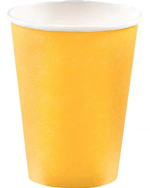 Sunshine Yellow 354ml Paper Coffee Cups Pack of 40