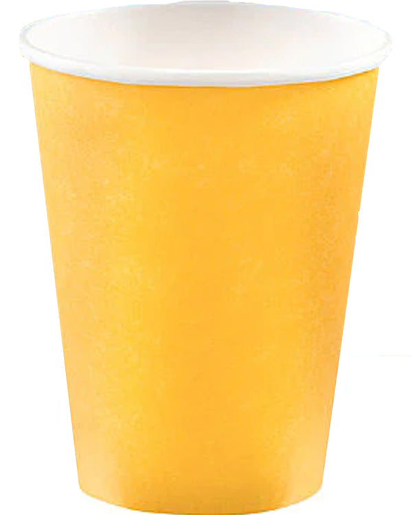 Sunshine Yellow 354ml Paper Coffee Cups Pack of 40