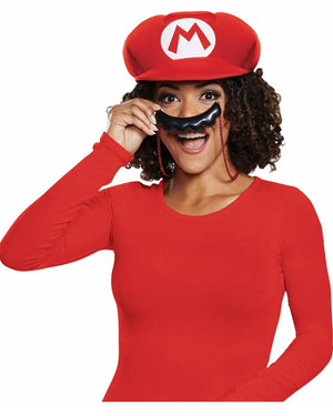 Super Mario Brothers Hat and Moustache Necklace Set