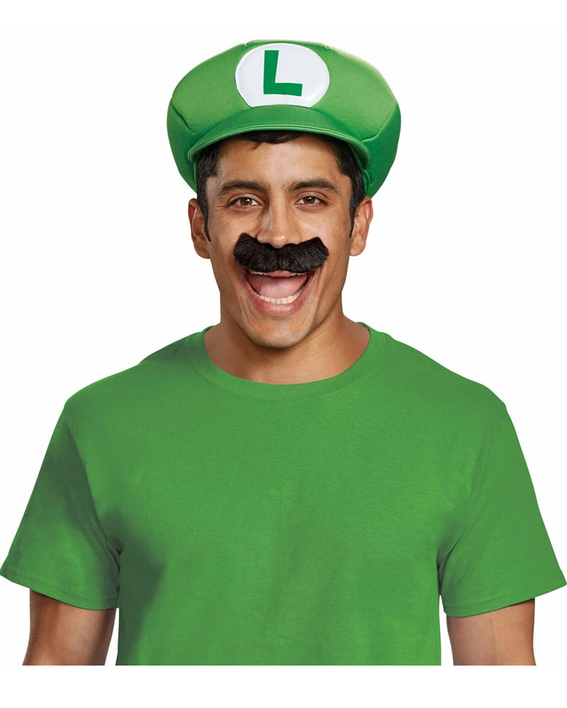 Super Mario Brothers Luigi Adult Hat and Moustache Set