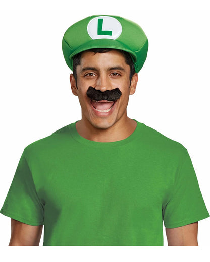 Super Mario Brothers Luigi Adult Hat and Moustache Set