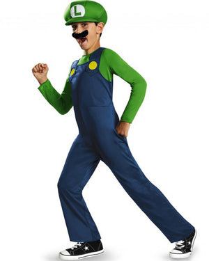 Super Mario Brothers Luigi Classic Boys Costume