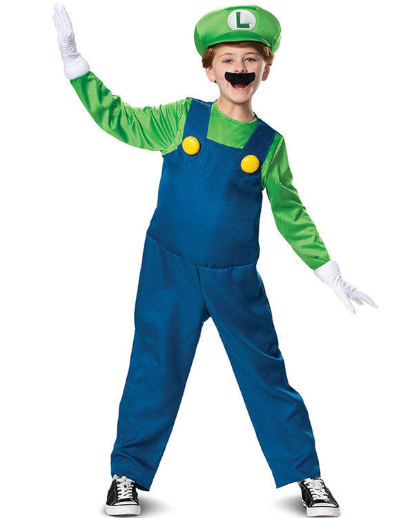 Super Mario Brothers Luigi Deluxe 2019 Boys Costume