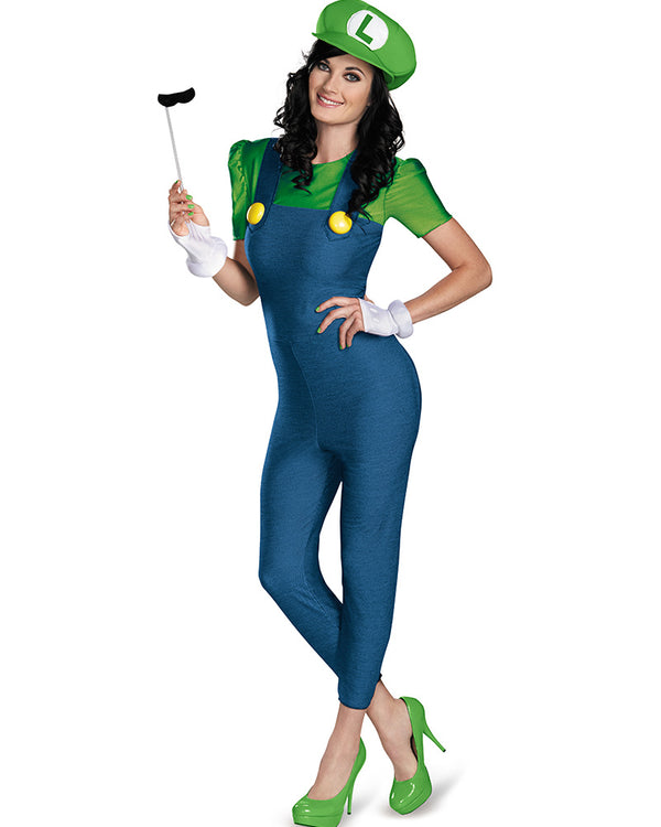 Super Mario Brothers Luigi Deluxe Womens Costume