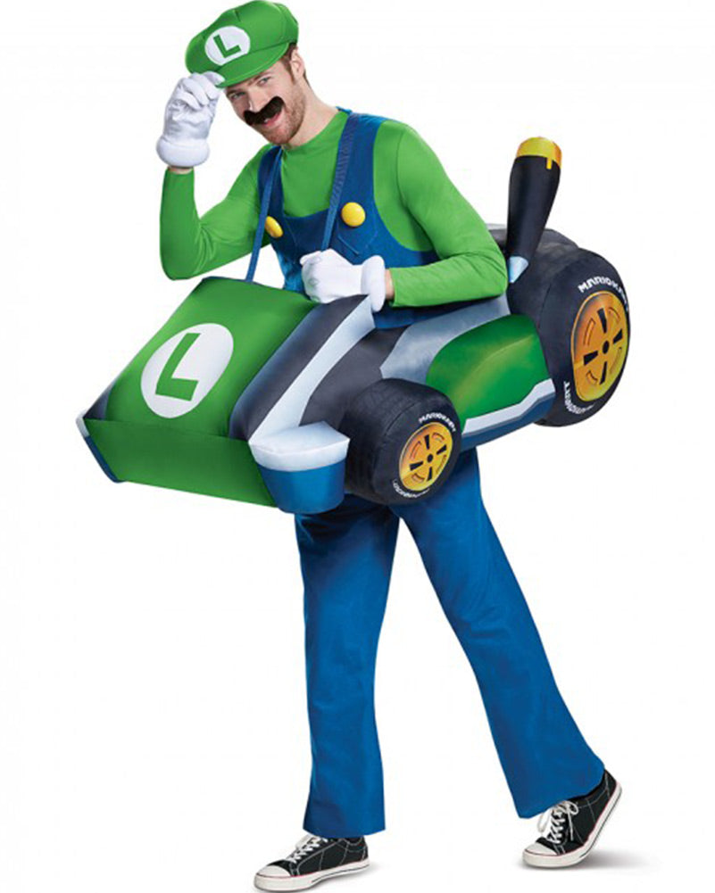 Super Mario Brothers Luigi Kart Inflatable Adult Costume