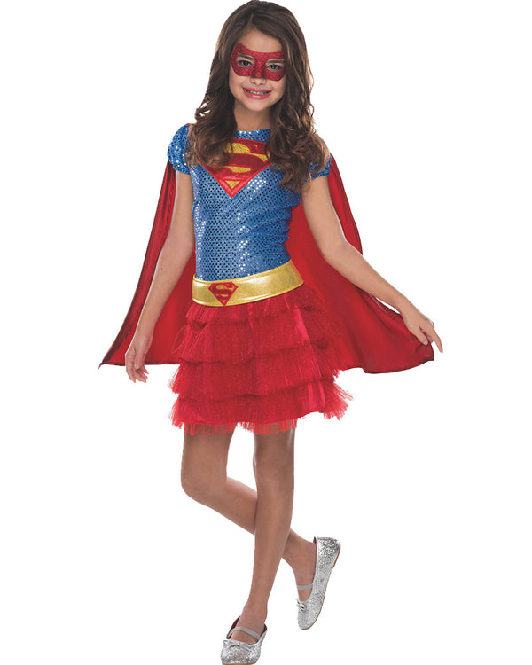 Supergirl Sequined Girls Costume