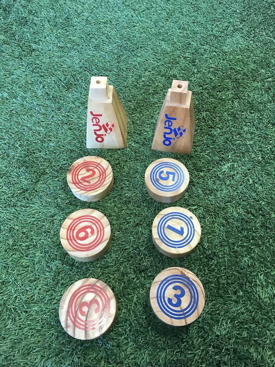 Wooden Rollers Bowling Outdoor Lawn Game Set