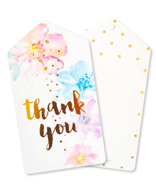 Floral Rose Gold Thank You Tags Pack of 10