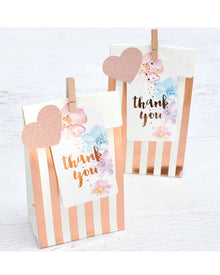 Floral Rose Gold Thank You Tags Pack of 10