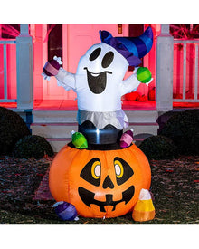 Tall Candy Ghost Lawn Halloween Inflatable 1.5m
