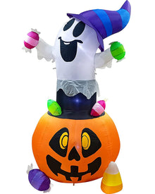 Tall Candy Ghost Lawn Halloween Inflatable 1.5m