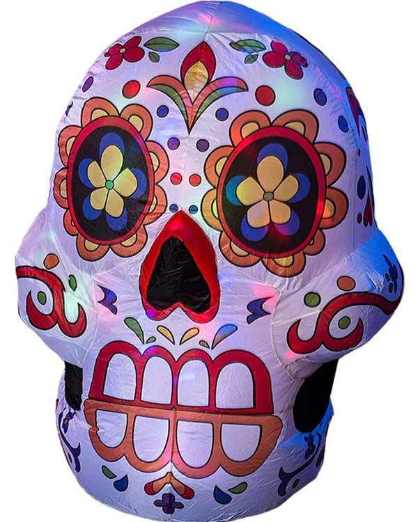 Tall Day of The Dead Calavera Lawn Inflatable 1.2m