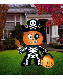 Tall Pirate Pumpkin Lawn Halloween Inflatable 1.5m