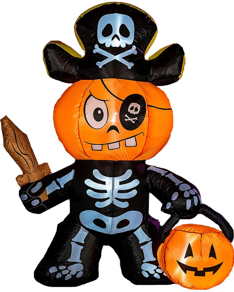 Tall Pirate Pumpkin Lawn Inflatable 1.5m