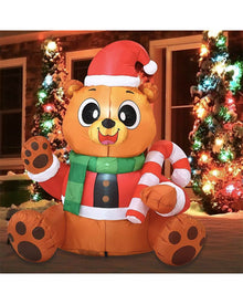 Tall Teddy Bear Christmas Lawn Inflatable 1.5m