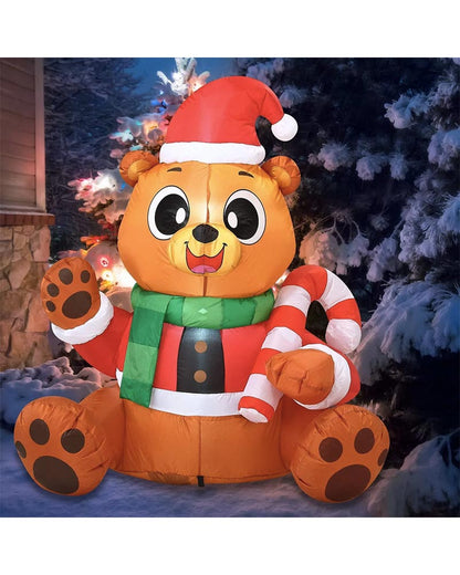 Tall Teddy Bear Christmas Lawn Inflatable 1.5m