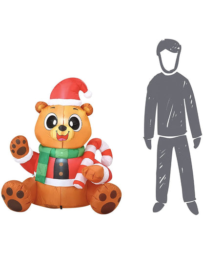 Tall Teddy Bear Christmas Lawn Inflatable 1.5m