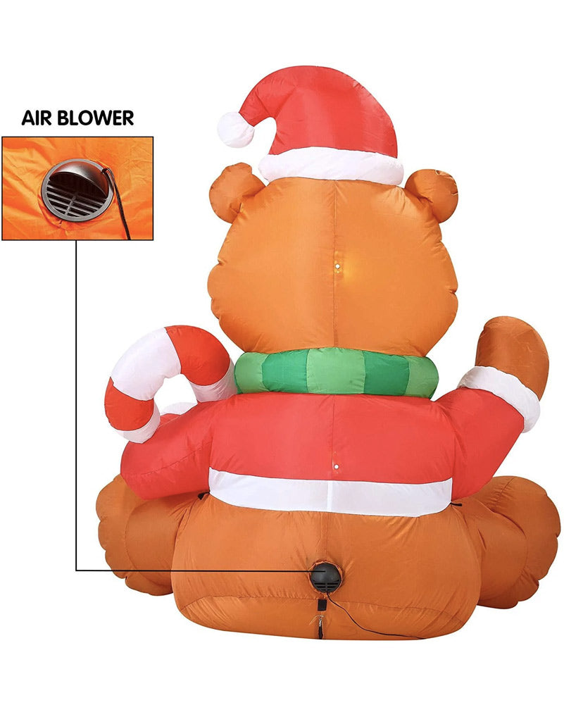 Tall Teddy Bear Christmas Lawn Inflatable 1.5m