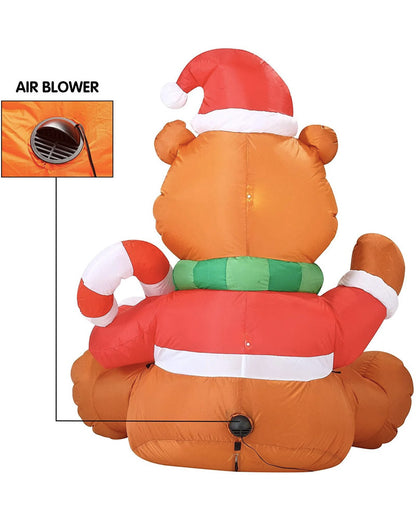 Tall Teddy Bear Christmas Lawn Inflatable 1.5m