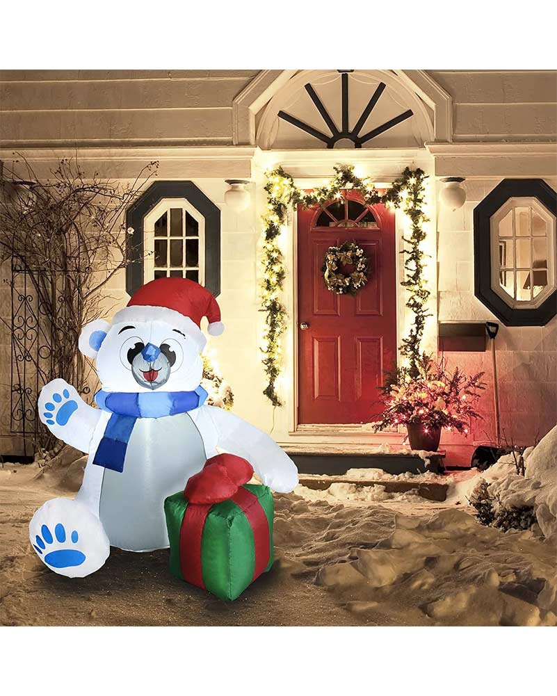 Tall Welcoming Polar Bear Christmas Lawn Inflatable 1.2m