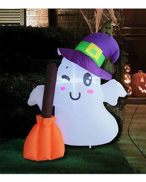 Tall Wizard Ghost Lawn Inflatable 1.1m