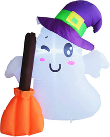 Tall Wizard Ghost Lawn Halloween Inflatable 1.1m