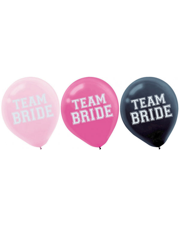 Team Bride 30cm Latex Balloons Pack of 15