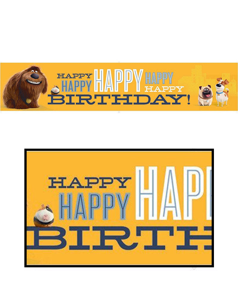 The Secret Life of Pets Happy Birthday Banner