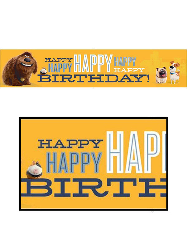The Secret Life of Pets Happy Birthday Banner
