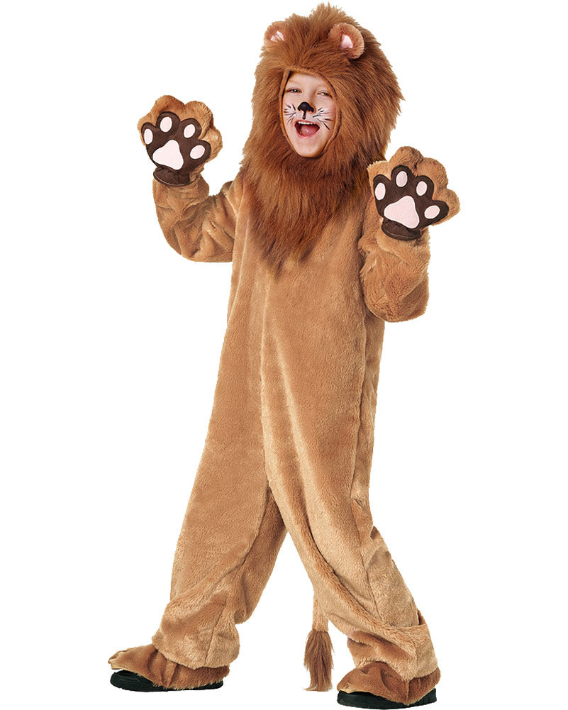Deluxe Lion Costume For Kids - Faux Fur Mane Hood & Bodysuit For Halloween Safari (2T-4T) - View #10