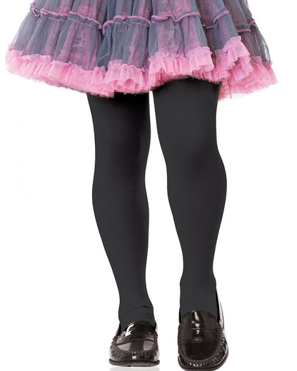 Thick Black Opaque Girls Tights