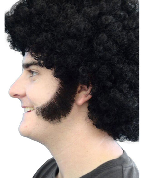 60s Thick Curved Black Sideburns