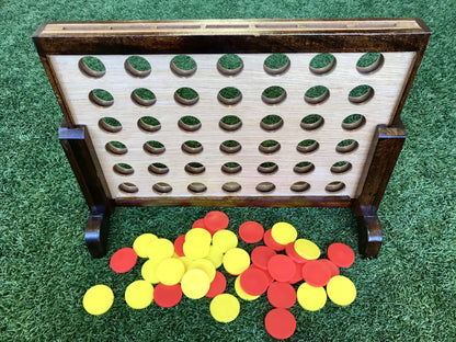 Mini Four In A Row Hardwood Outdoor Boardgame 52cm