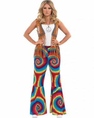 60s Tie Dye Flares Womens Costume
