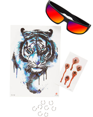 Tiger Joe Glasses Tattoos and Piercings Accessory Set