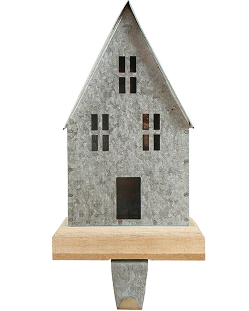 Christmas Tin House Stocking Hanging Hook 24cm