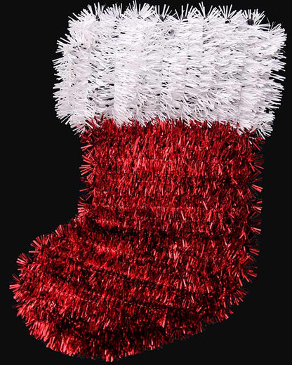 Christmas Tinsel Santa Sack Decoration 35cm