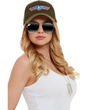 Top Gun Hat Sunglasses and Dog Tags Kit