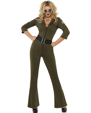 Top Gun Aviator Jumpsuit Womens Costume