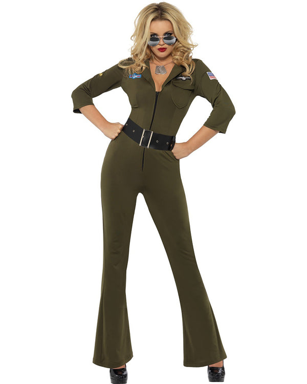 Top Gun Aviator Jumpsuit Womens Costume