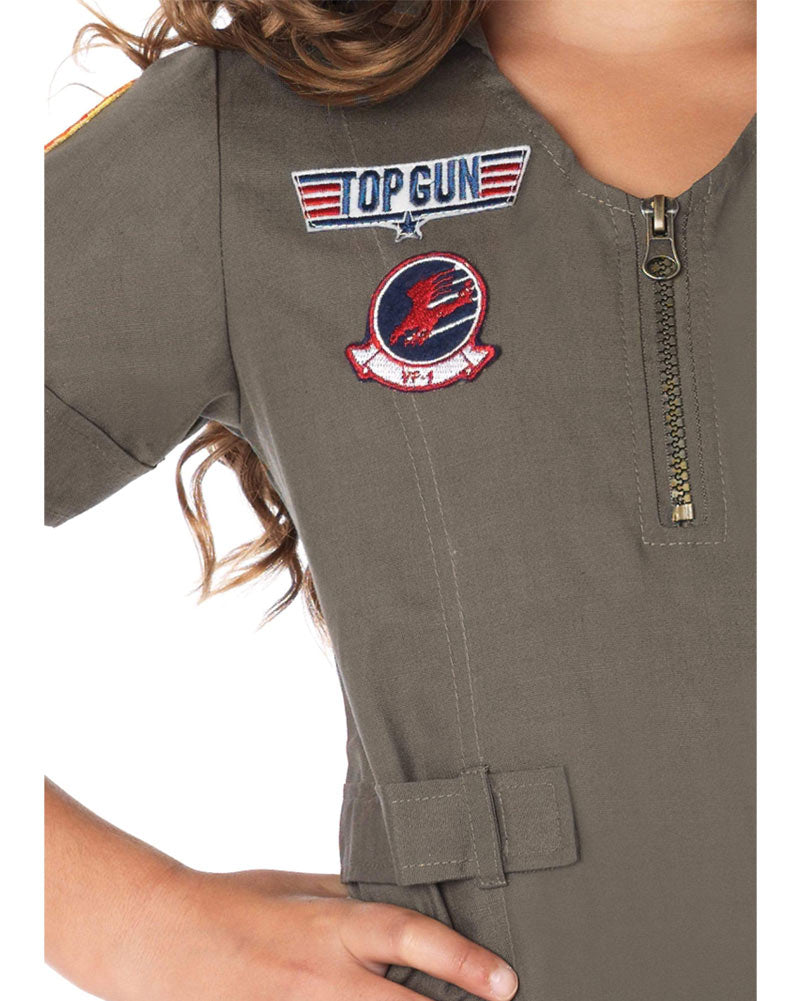 Top Gun Flight Dress Deluxe Girls Costume