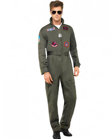 Top Gun Jumpsuit Deluxe Mens Costume
