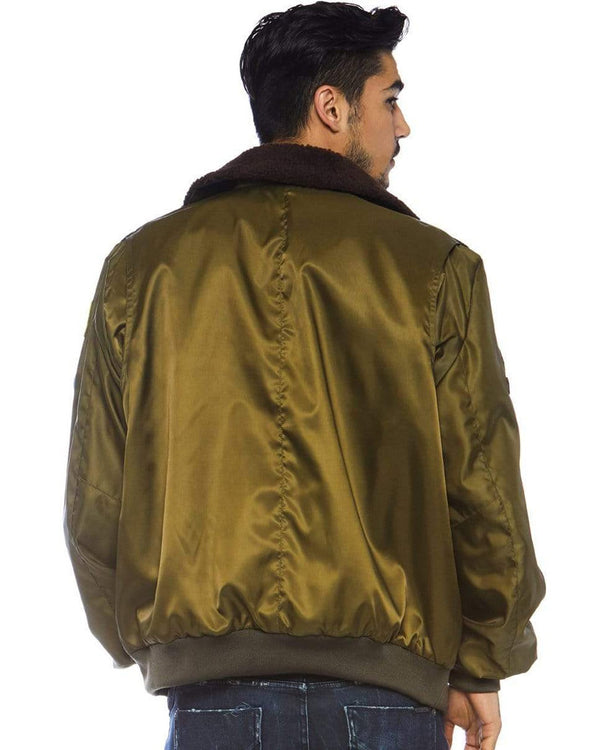 Top Gun Khaki Mens Deluxe Bomber Jacket
