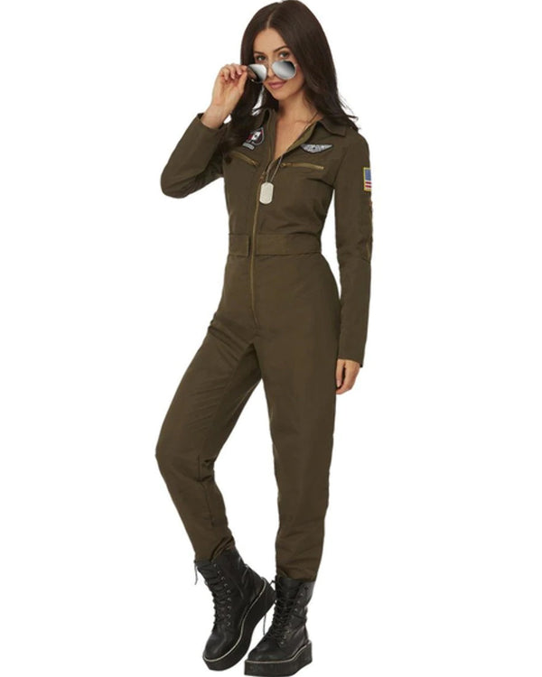 Top Gun Maverick Aviator Jumpsuit Womens Costume