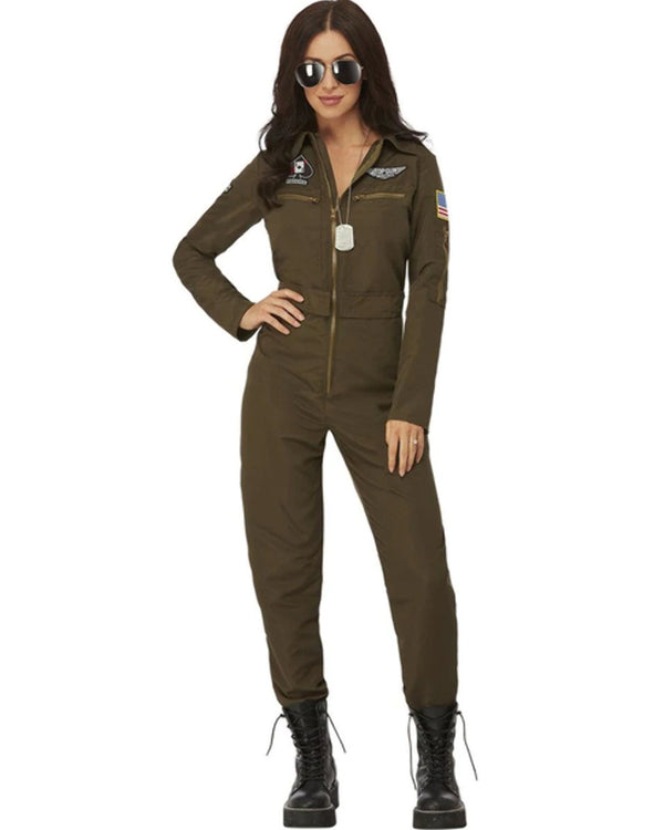 Top Gun Maverick Aviator Jumpsuit Womens Costume