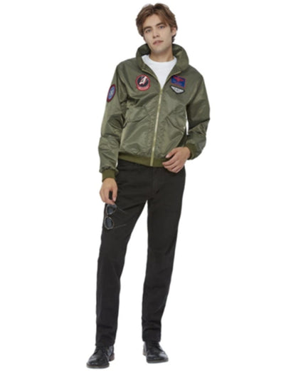 Top Gun Green Mens Bomber Jacket