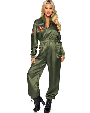 Top Gun Parachute Flight Suit Deluxe Womens Costume