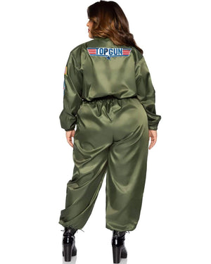 Top Gun Parachute Flight Suit Womens Plus Size Costume